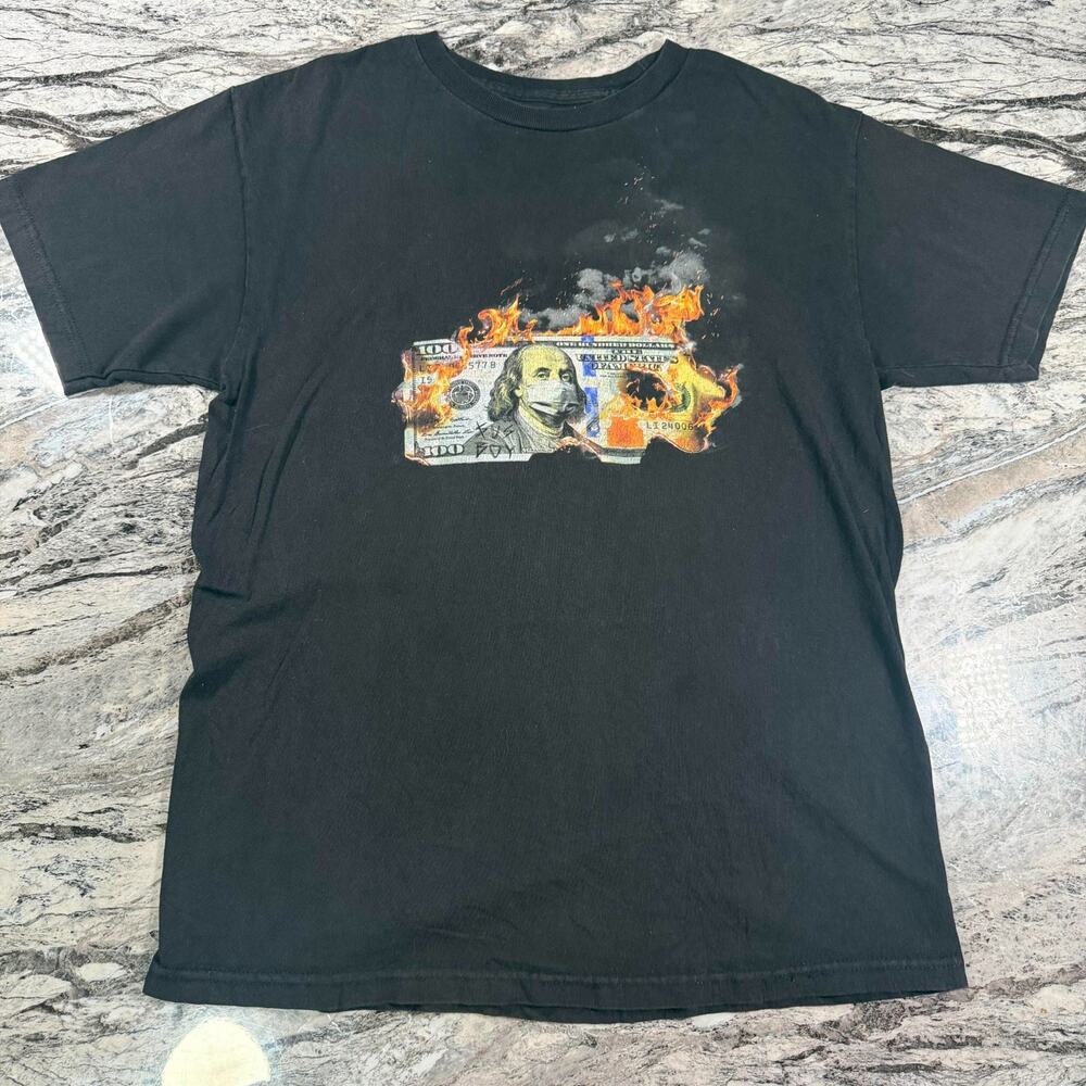Men's Graphic T-Shirt Short Sleeve Casual Crew Neck Tee - BLACK - MEDIUM